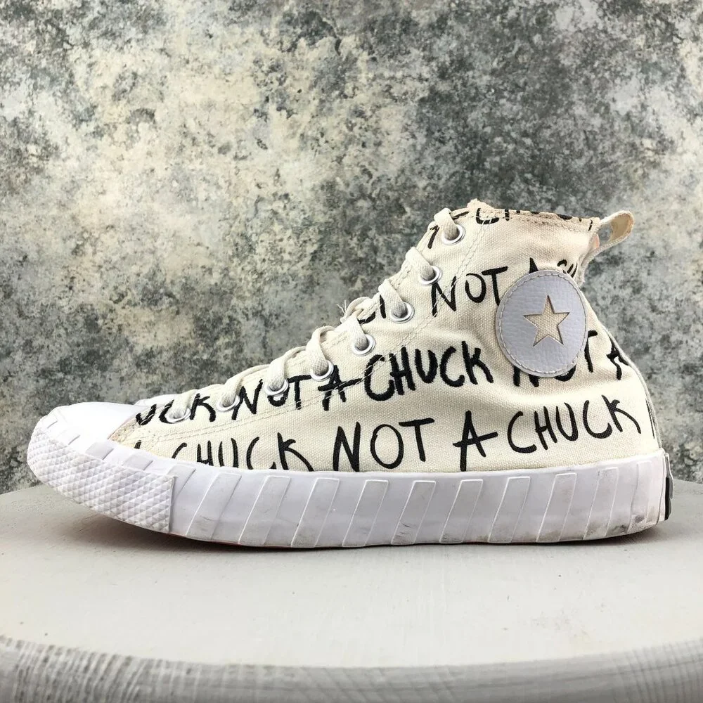 Converse Men's Size 10.5 70 Hi UNT1TL3D Not A Chuck White Sneakers Shoes - Picture 6 of 14